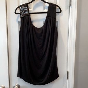 Dress Barn Embellished Top - black